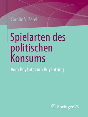 cover image of Spielarten des politischen Konsums